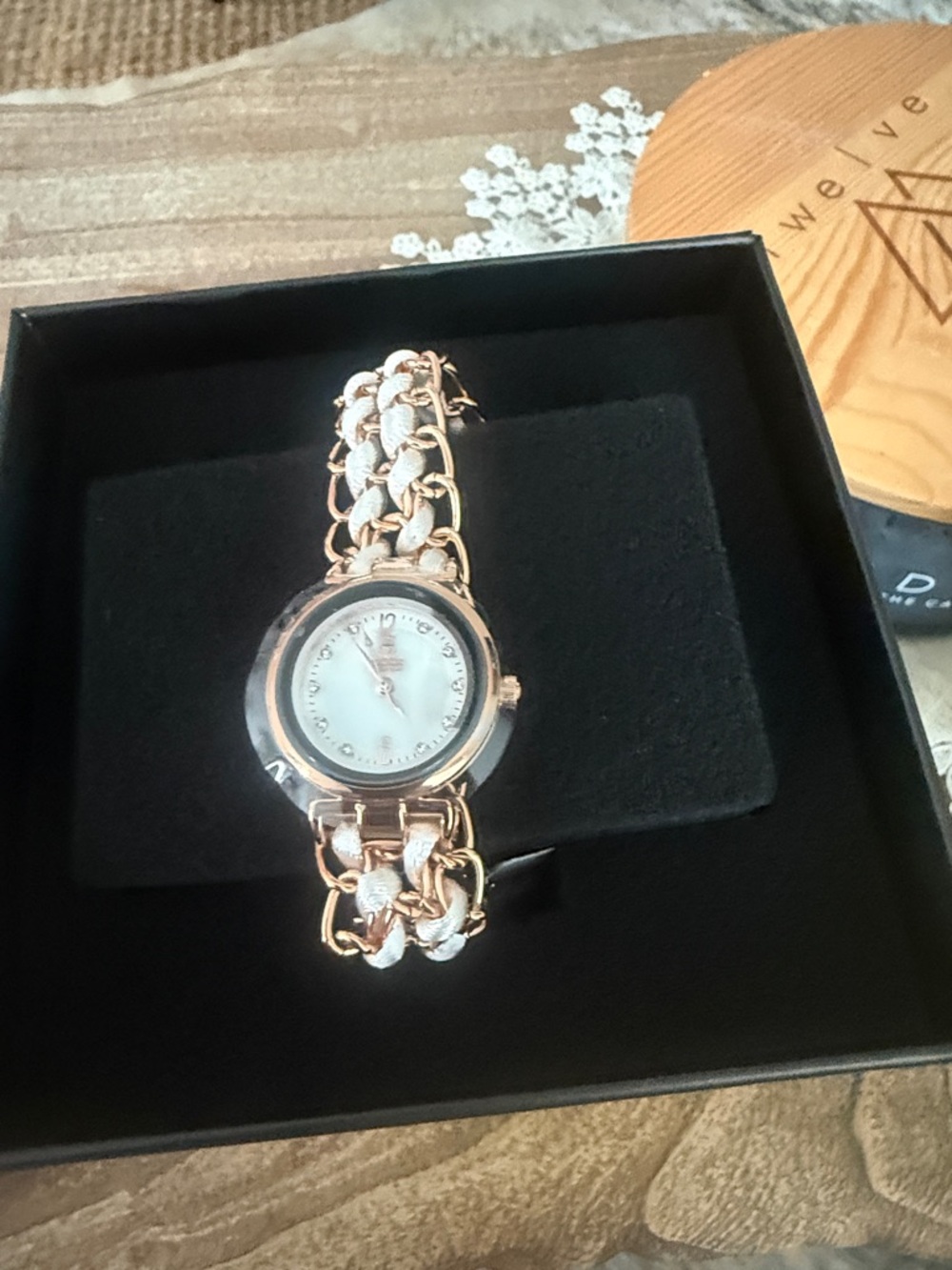 Invicta Rose Gold and White Chain-Link Women’s Watch